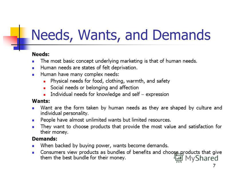 the most basic concept underlying marketing is that of