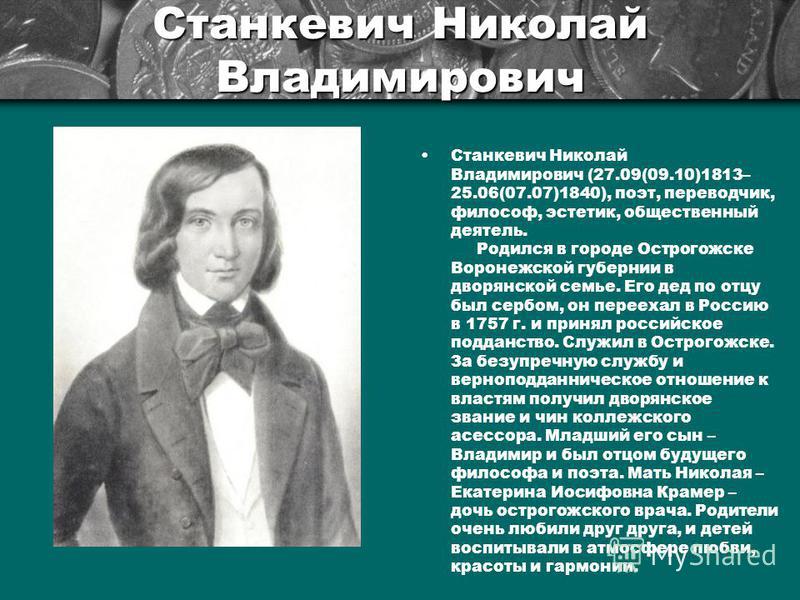 Доклад по теме Станкевич Николай Владимирович