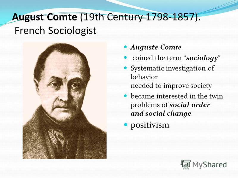 theory of social change by auguste comte