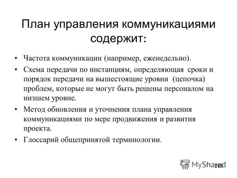 Управление коммуникациями проекта содержание
