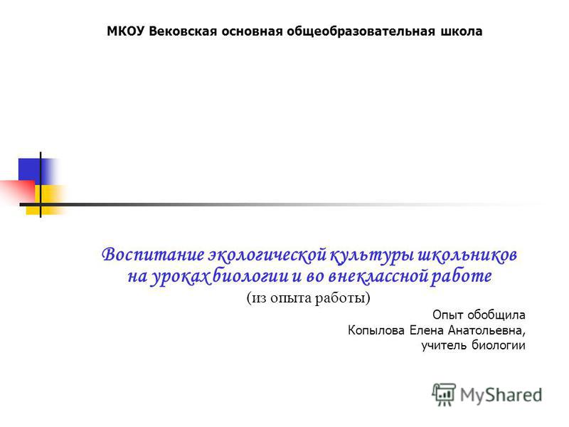 Дипломная работа по теме Воспитание экологической культуры на уроках географии Дипломная работа по теме Воспитание экологической культуры на уроках географии