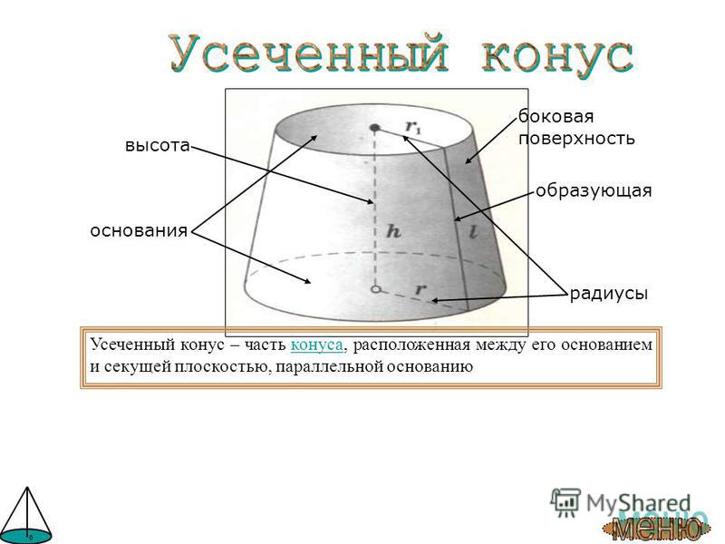 Выполнить чертеж усеченного конуса