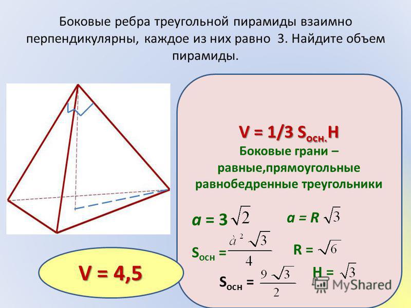Объем пирамиды презентация