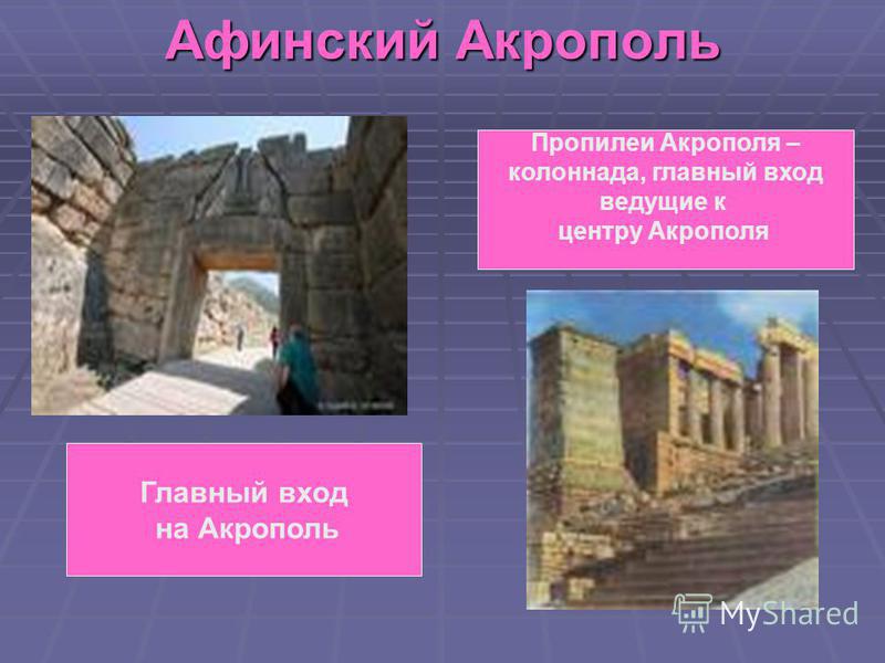 Афинский Акрополь Главный вход на Акрополь Пропилеи Акрополя – колоннада, главный вход ведущие к центру Акрополя