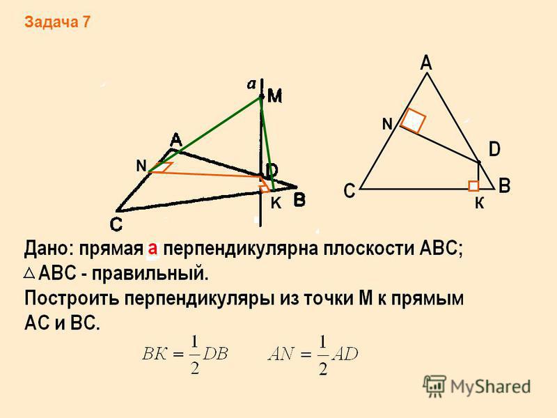 Презентация к уроку геометрии по теме: Теорема о трех перпендикулярах 7B7
