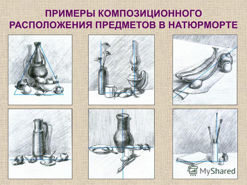 Расположение предметов на рисунке