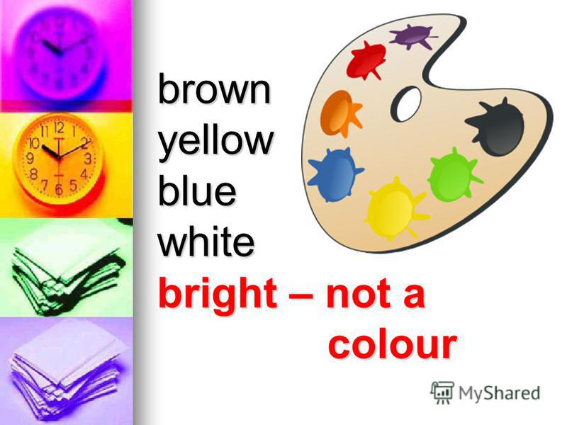 brown yellow blue white bright – not a colour