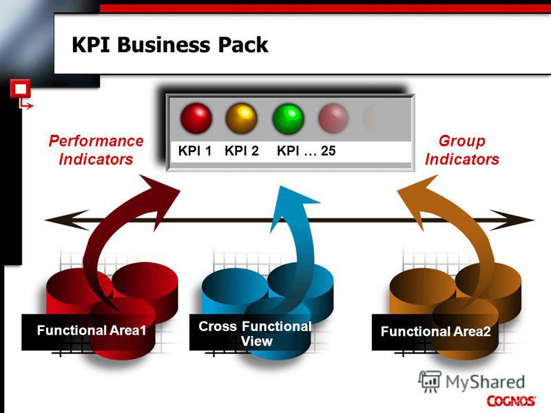 Functional Area1 Functional Area2 Cross Functional View KPI 1KPI 2KPI … 25 Group Indicators KPI Business Pack Performance Indicators