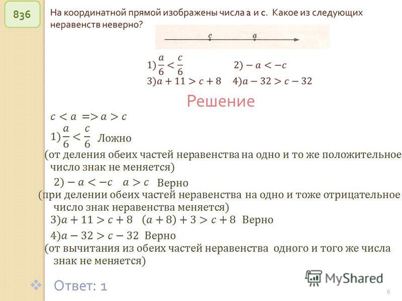© Рыжова С. А. 6 836 Решение Ответ : 1