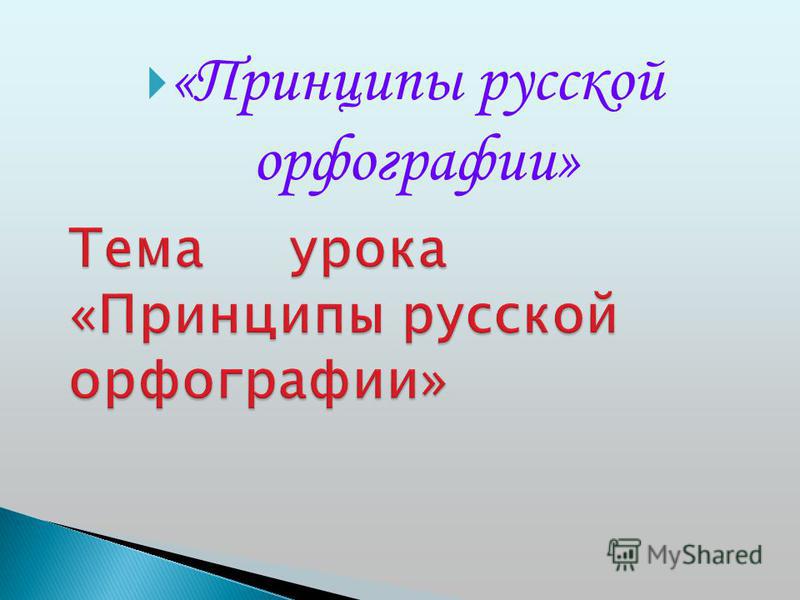 «Принципы русской орфографии»