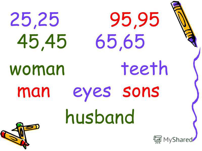 25,25 95,95 45,45 65,65 woman teeth man eyes sons husband