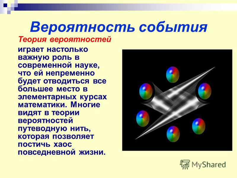 Презентация на тему вероятность события