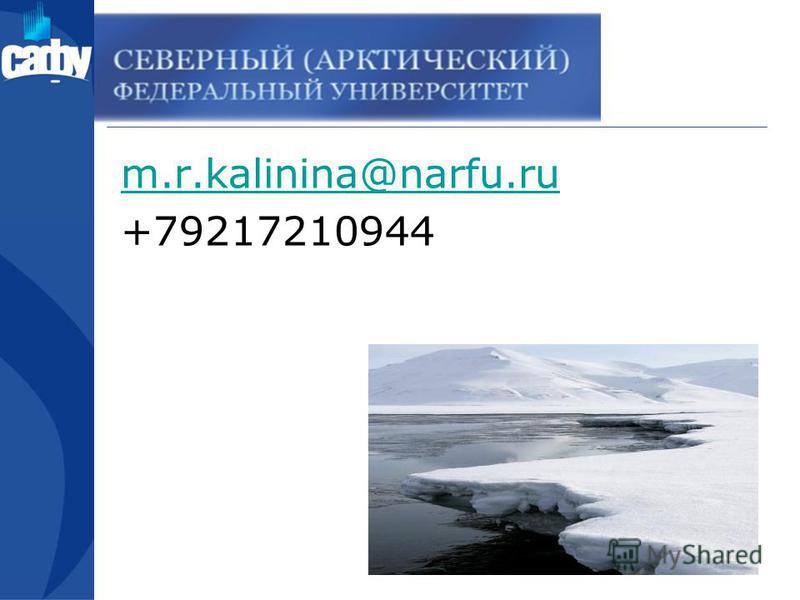 m.r.kalinina@narfu.ru +79217210944