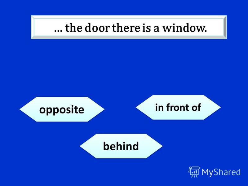 opposite in front of behind … the door there is a window.