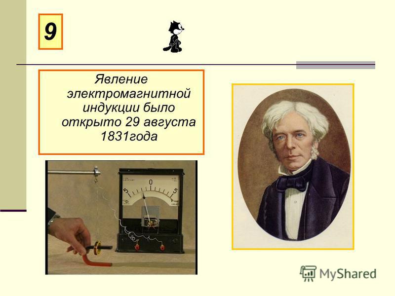 Явление электромагнитной индукции было открыто 29 августа 1831 года 9