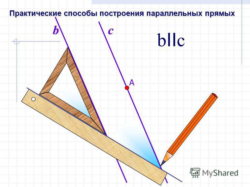 b b II c Практические способы построения параллельных прямых c А