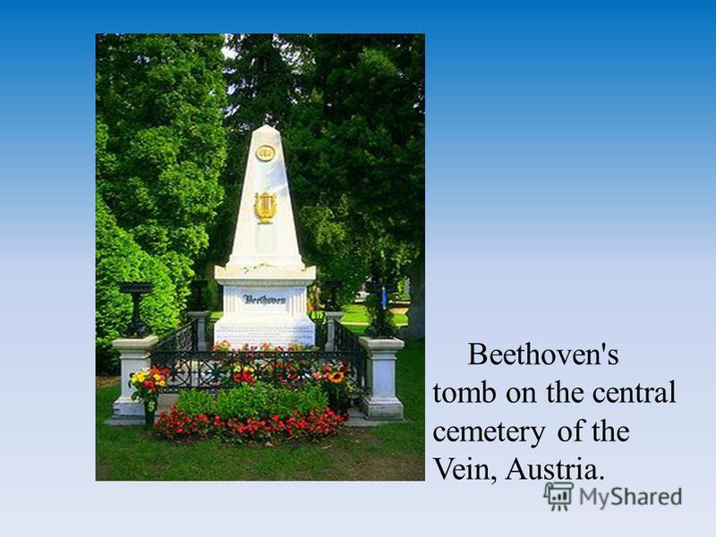 Beethoven's tomb on the central cemetery of the Vein, Austria.