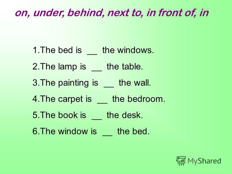 1.There _ a mirrow and a bath in the bathroom. 2.There _ 3 books on the table. 3.There _ 2 windows in my room. 4.There _ a computer on the desk. 5.There _ two paintings on the wall. 6.There _ a bookcase in the living room. is are is