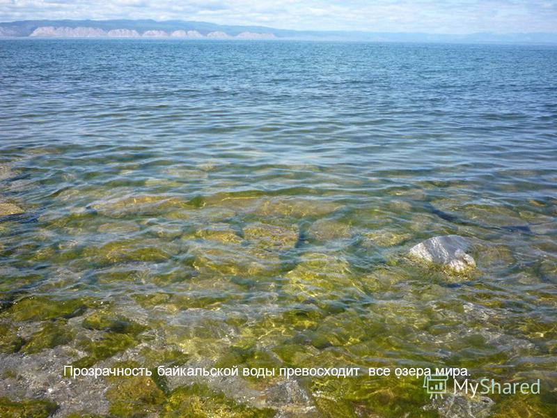 Прозрачность байкальской воды превосходит все озера мира.
