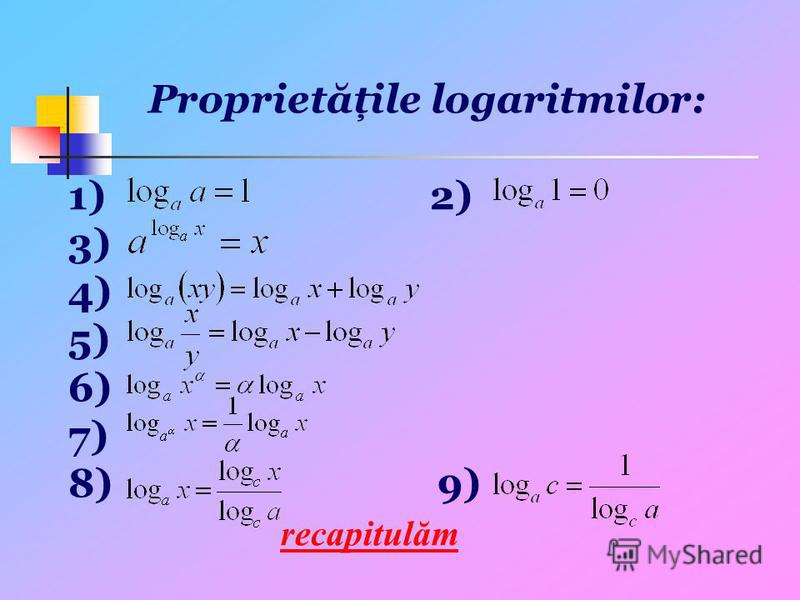 Презентация на тему: "Tema lecţiei: Inecuaţii logaritmice clasa X. Să amintim: Noţiunea de logaritm logaritmilor Noţiunea de Cum se rezolvă o inecuaţie.". Скачать бесплатно без регистрации.