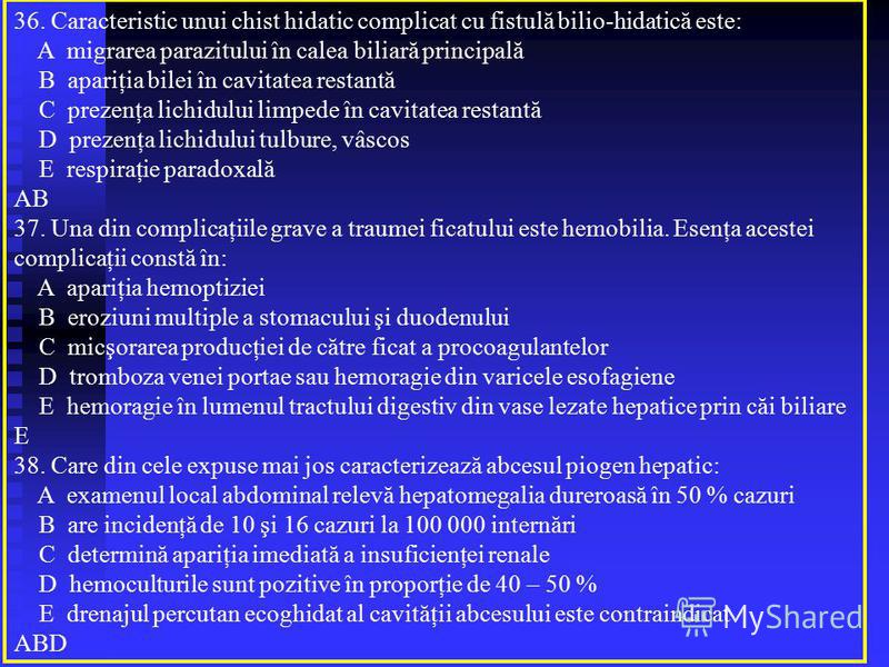 Chisturi hepatice parazitare: cauze, simptome, diagnostic, complicație și tratament