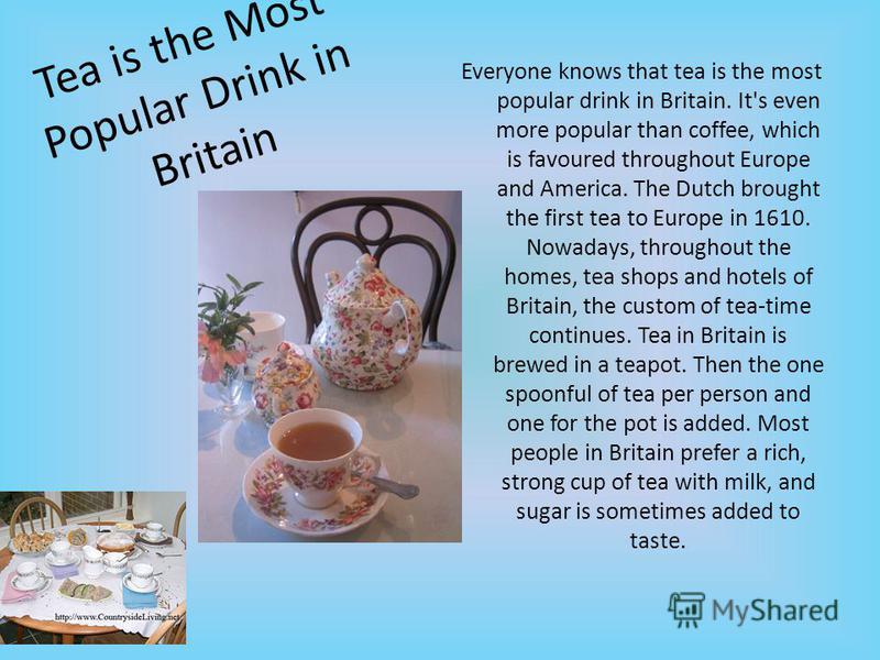most popular drink in britain