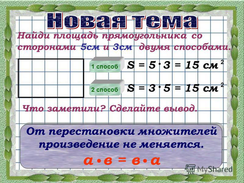 Как найти площадь периметра 4 класс