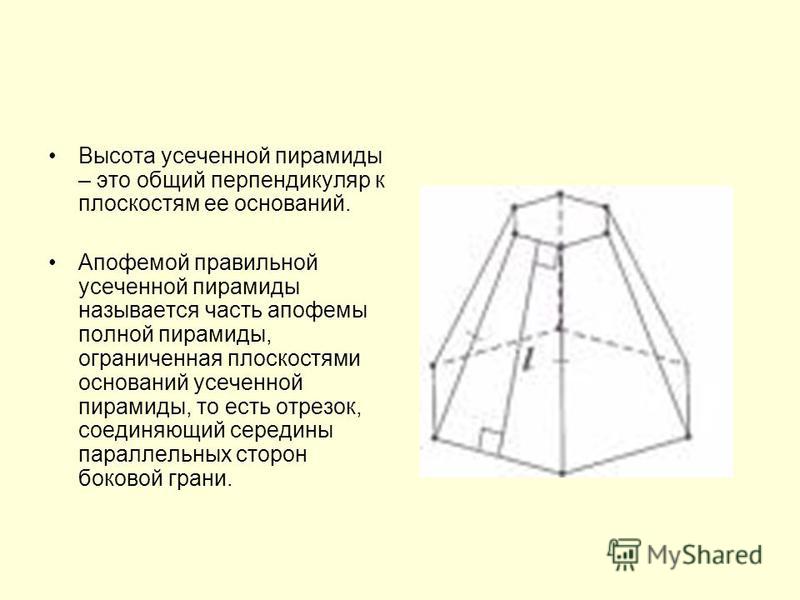 Правильной Усеченной Пирамиды Называется