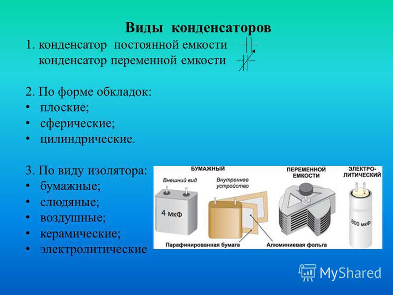 Справочник переменных конденсаторов