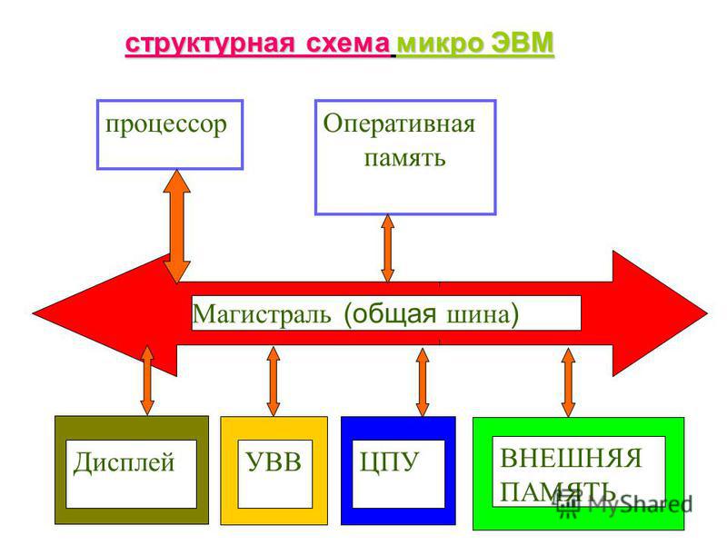 Общая схемы устройства эвм Общая схемы устройства эвм