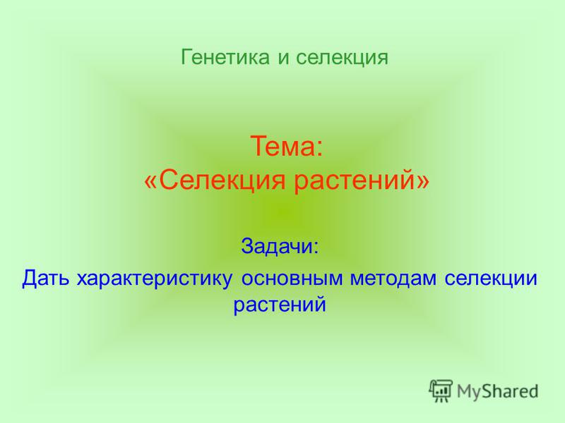 Генетика и селекция Генетика и селекция