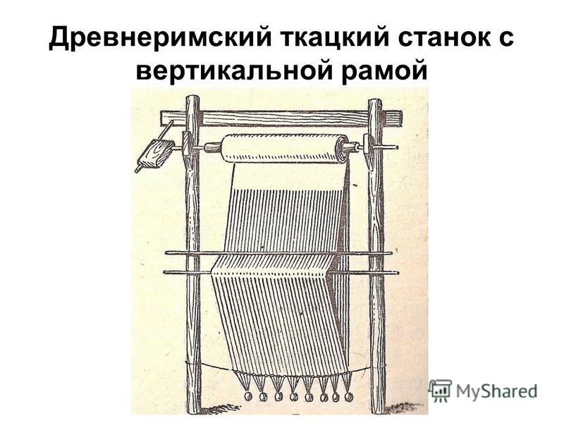 Древнеримский ткацкий станок с вертикальной рамой