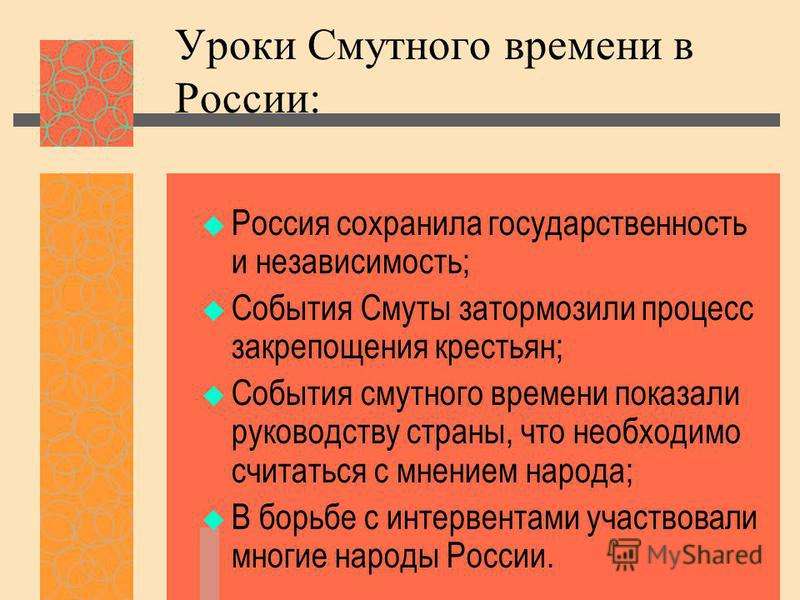Презентация на тему смутное время индивидуальный проект