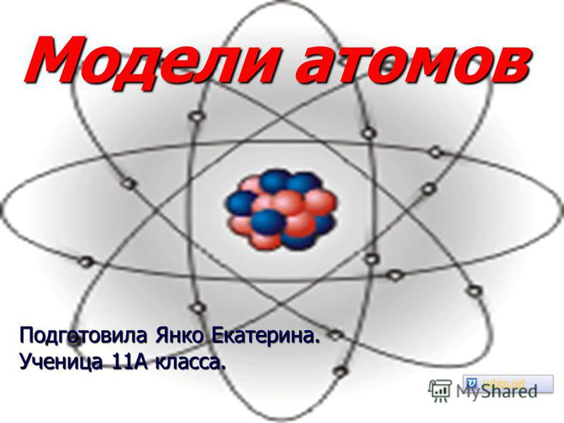 Модели атомов Подготовила Янко Екатерина. Ученица 11А класса. Uchim.net