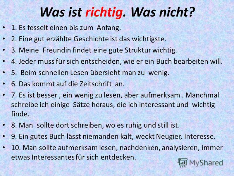 Was ist richtig. 