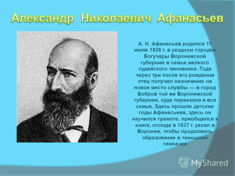 Доклад по теме Афанасьев Александр Николаевич