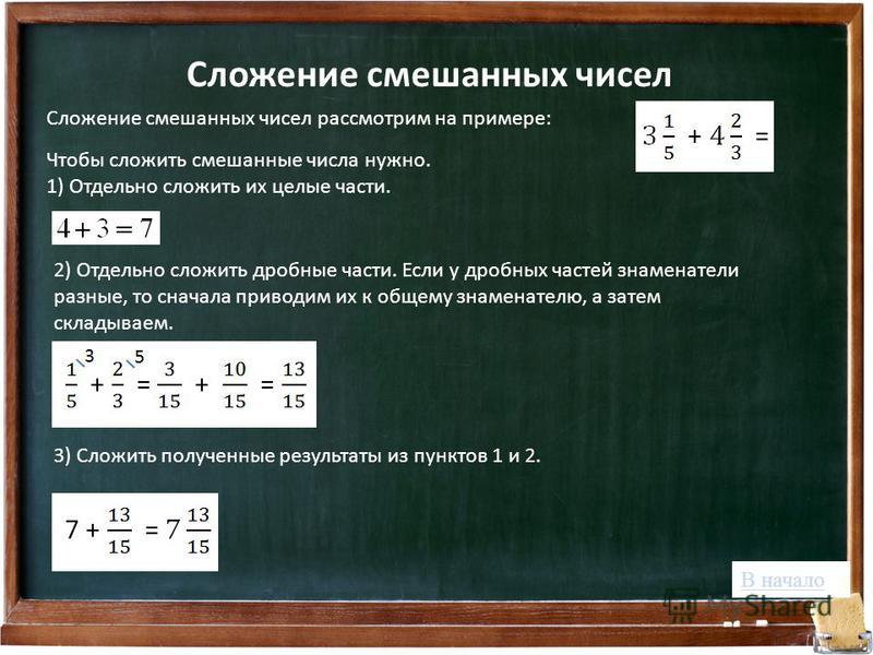 Как вычитать смешанные числа Text-Books.ru