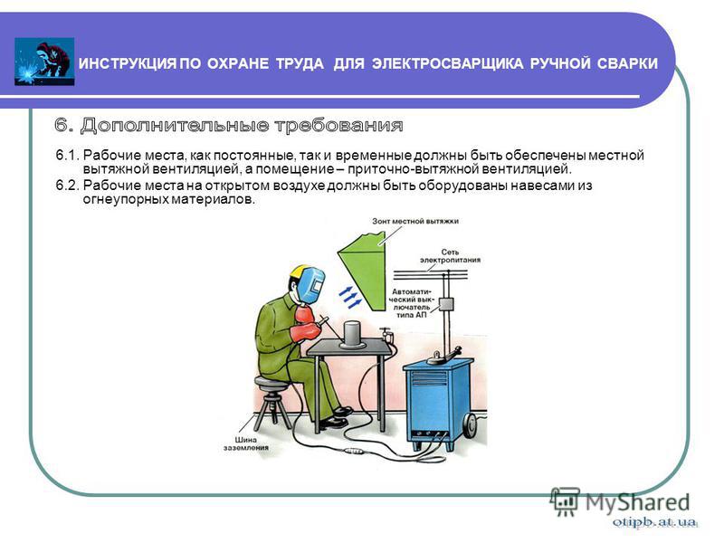 Инструкции по охране труда электросварщика ручной сварки