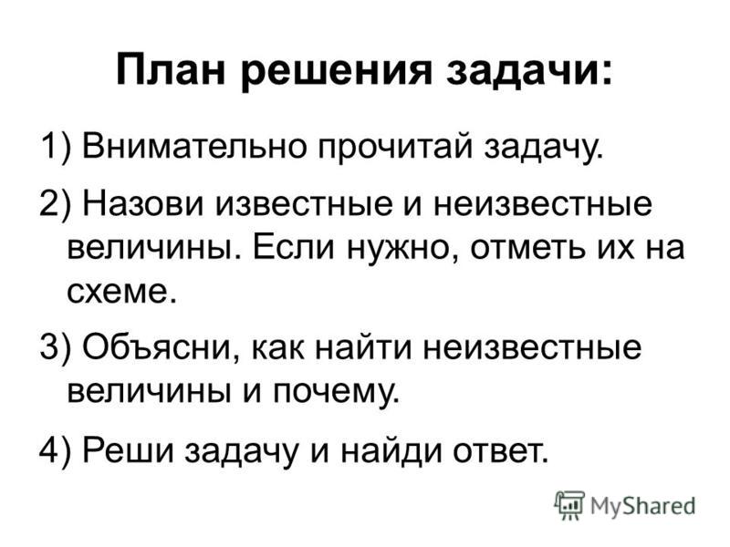 Как составить план решения задачи