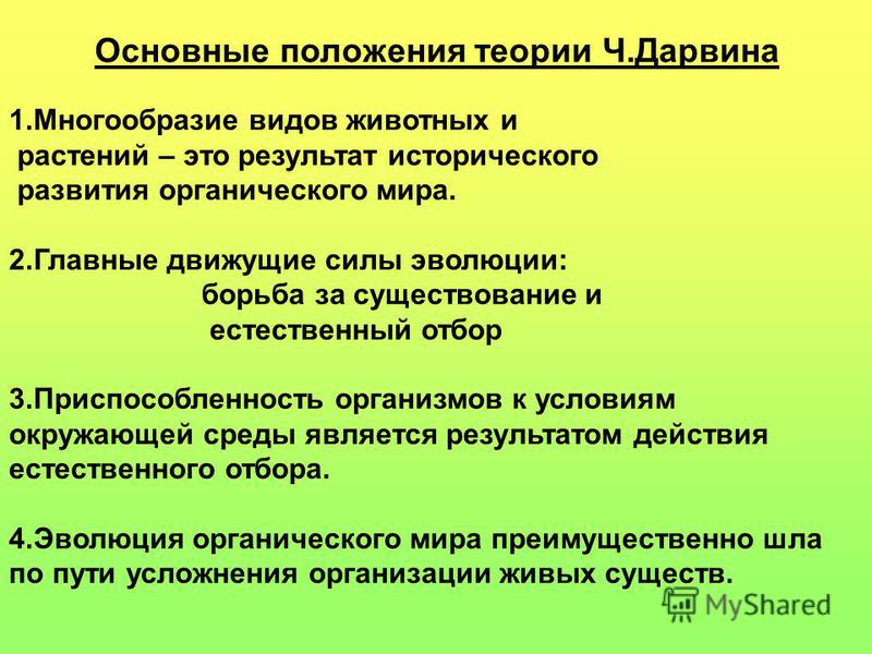 Основное положение теории соответствия