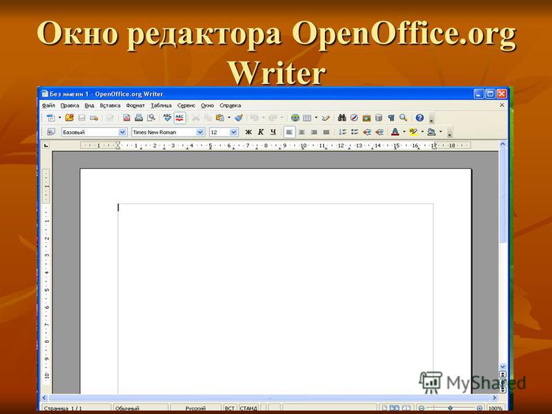 Окно редактора OpenOffice.org Writer
