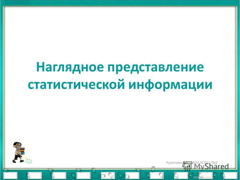 Наглядные представления статистической информации в виде диаграммы
