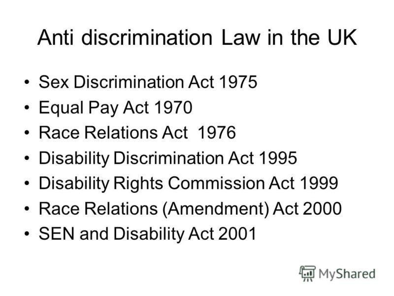 Sex discrimination law uk