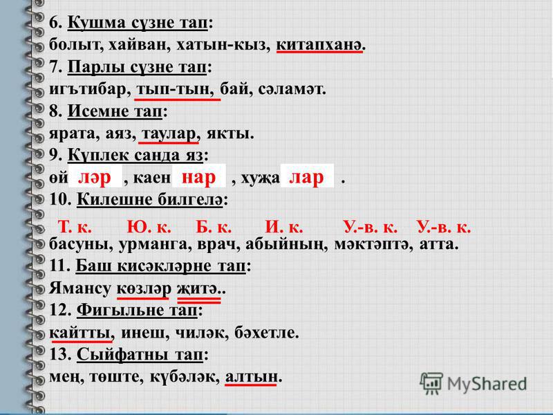 Лексикология татар теле презентация