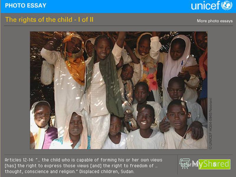 unicef rights child photo essay There are rays of hope amongst the continued despair in much of pakistan's earthquake affected areas while children bear the worst brunt of these horrific disasters, they somehow are the most resilent, strong and hopeful in a photo project initiated by unicef, affected children were given photography training and then the. unicef rights child photo essay There are rays of hope amongst the continued despair in much of pakistan's earthquake affected areas while children bear the worst brunt of these horrific disasters, they somehow are the most resilent, strong and hopeful in a photo project initiated by unicef, affected children were given photography training and then the.