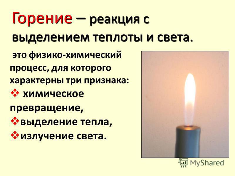 Реакции горения примеры 8 класс