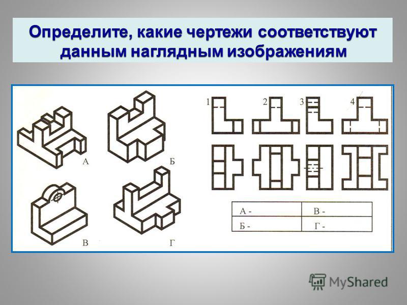 Наглядному изображению соответствует чертеж