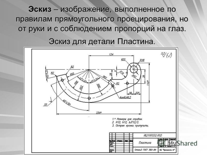 Как называют чертеж выполненный от руки