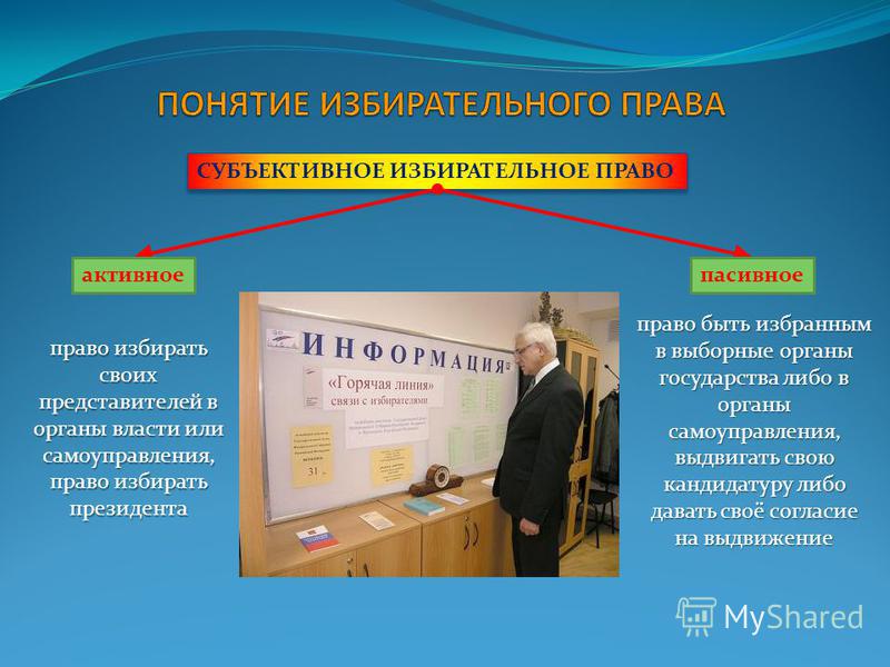Пассивное и активное избирательное право презентация
