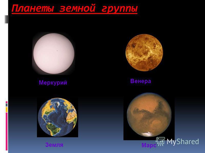 Планеты земной группы Марс Меркурий Венера Земля
